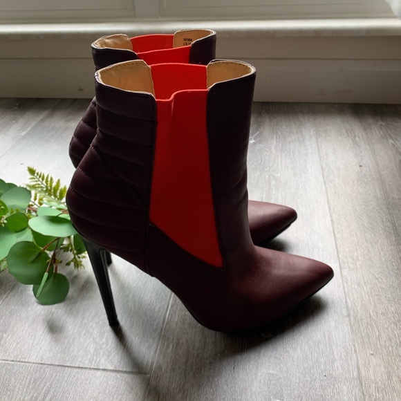 Gwen Stefani Gx Bordeaux/Burgundy Bootie Heels - Picture 4 of 9